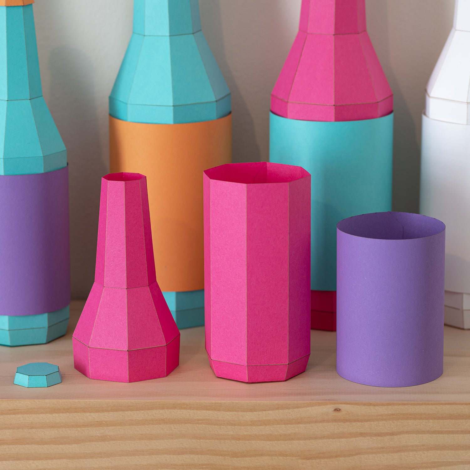 Low Poly Paper Bottles