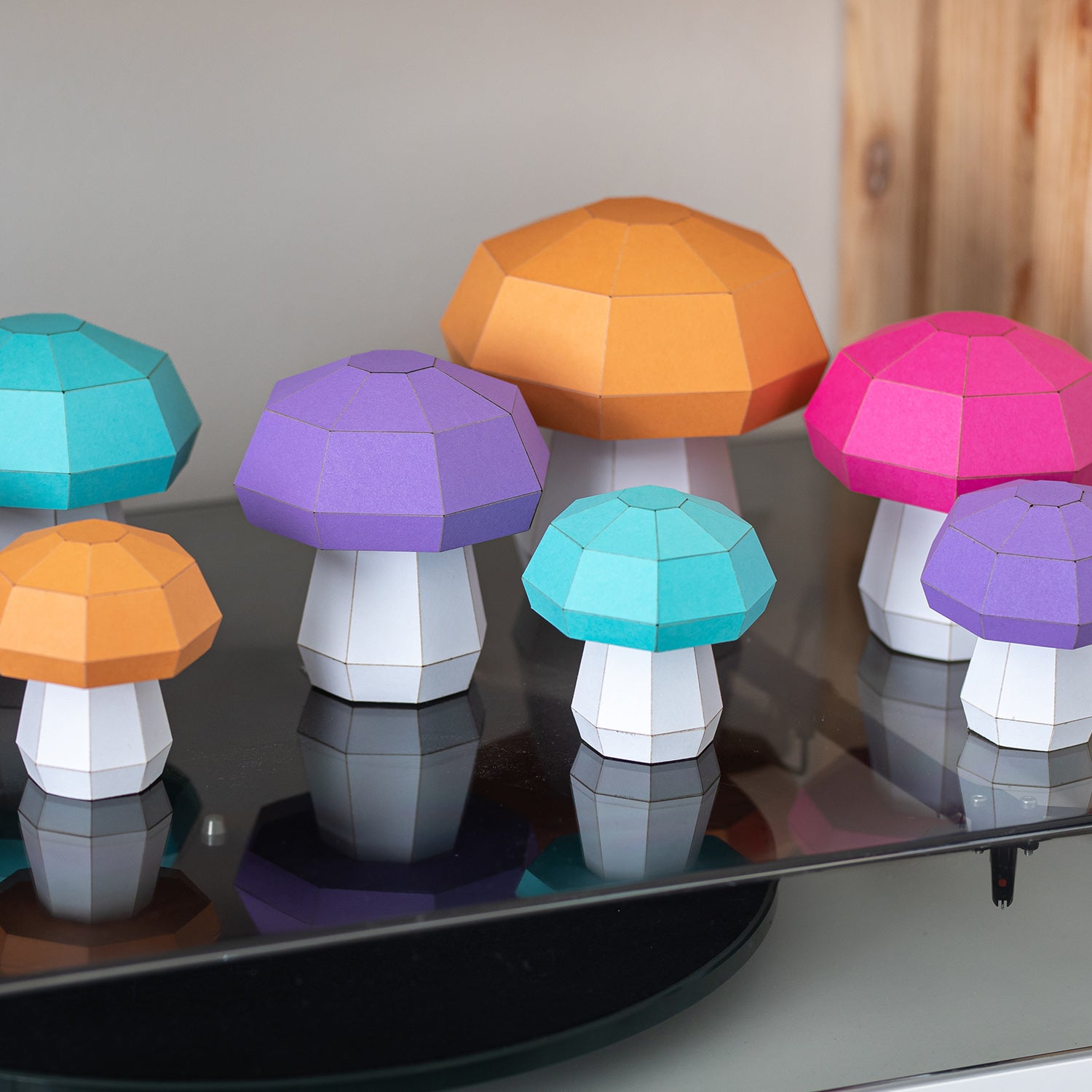 Low Poly Paper Mushrooms