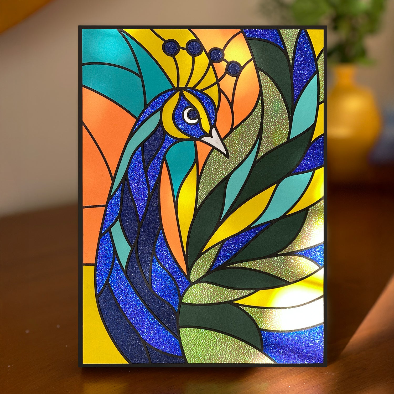 Paper Peacock Stained Glass