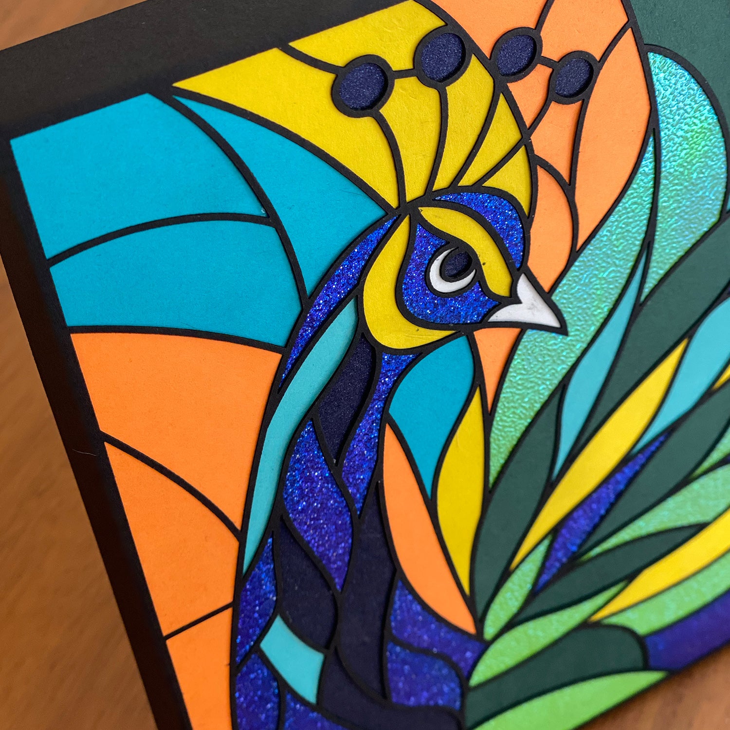 Paper Peacock Stained Glass