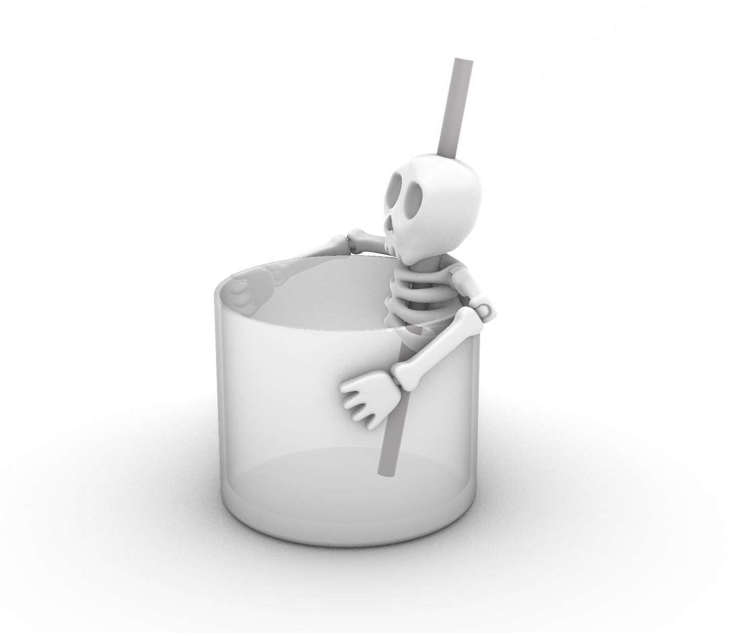 Skeleton Straw Holder