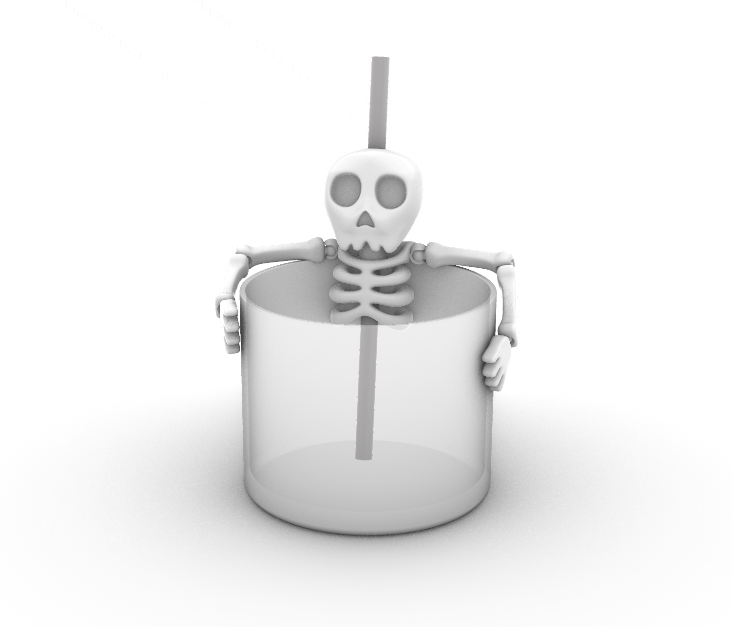 Skeleton Straw Holder
