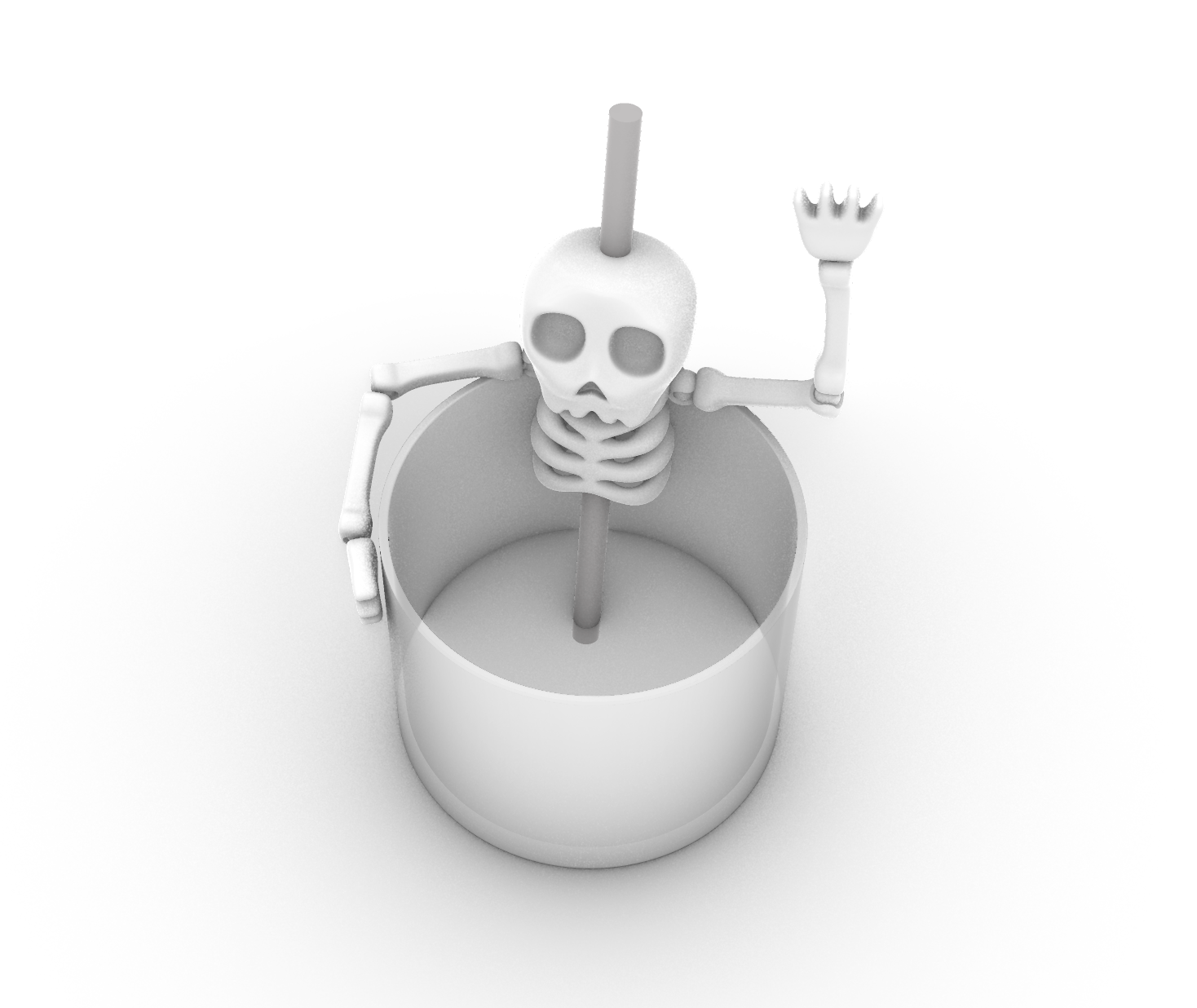 Skeleton Straw Holder