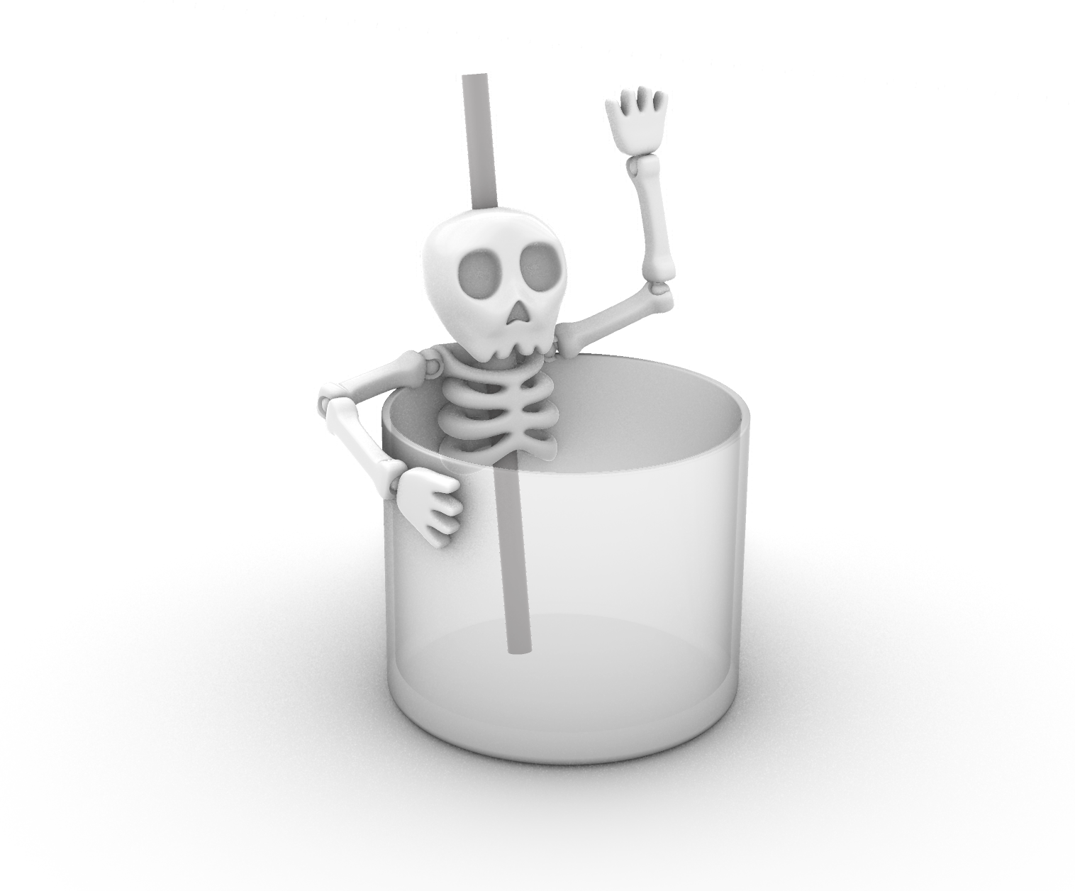 Skeleton Straw Holder