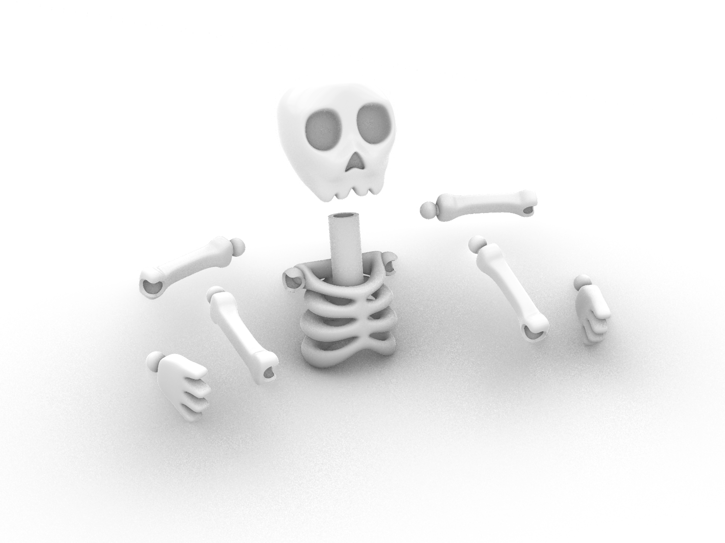 Skeleton Straw Holder