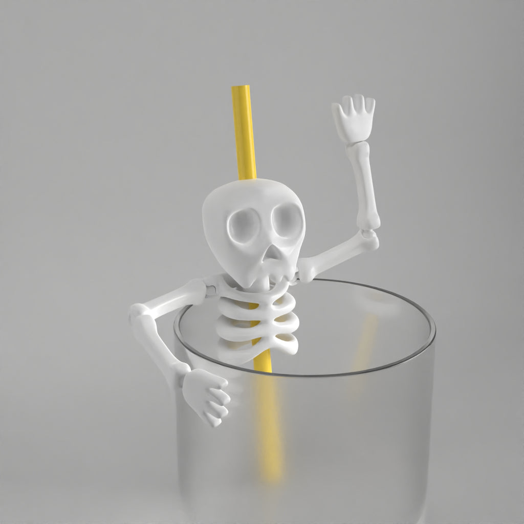 Skeleton Straw Holder