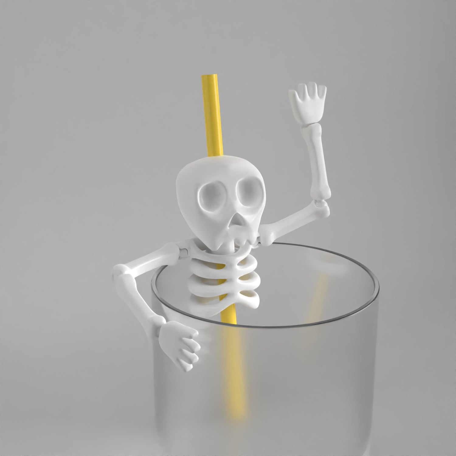 Skeleton Straw Holder