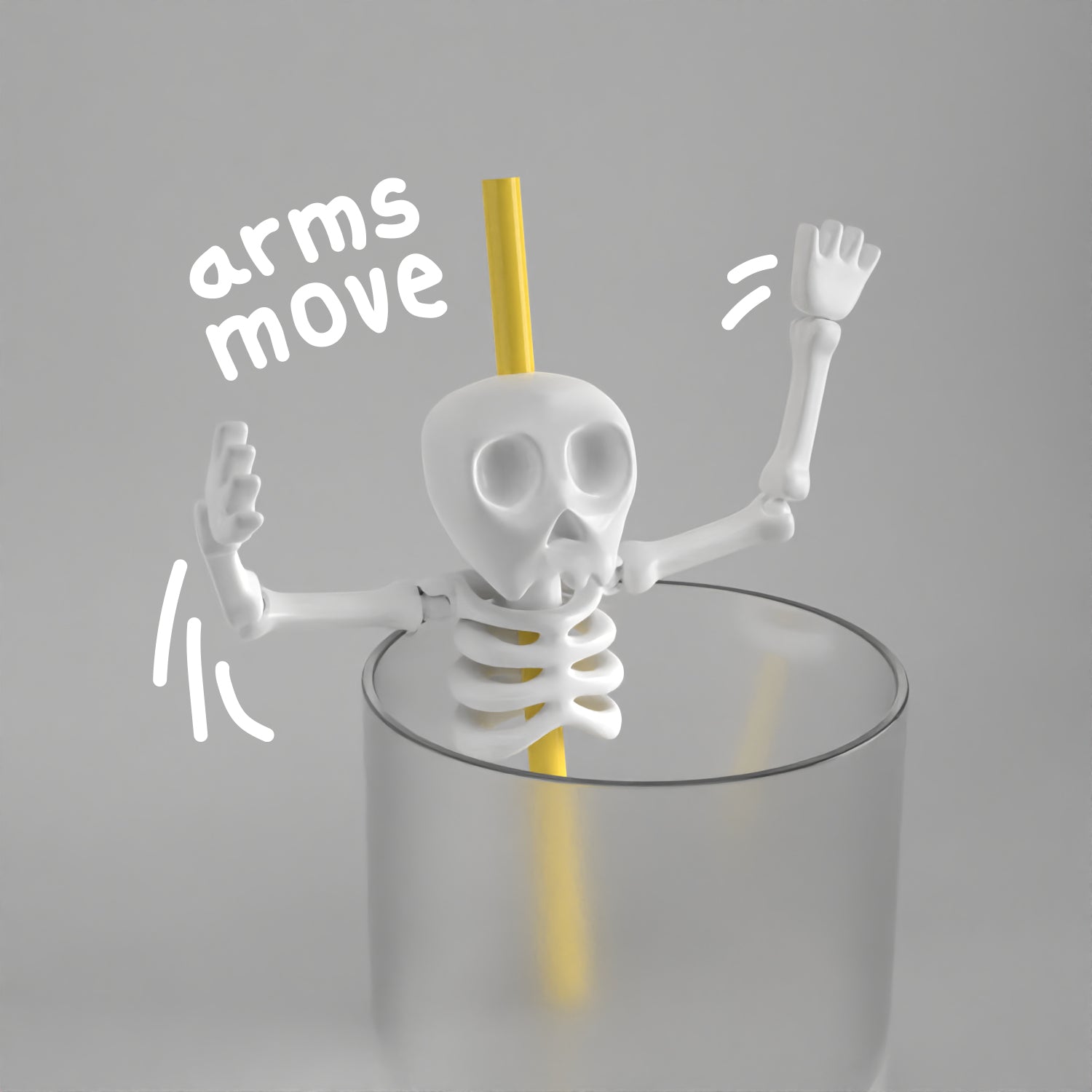 Skeleton Straw Holder